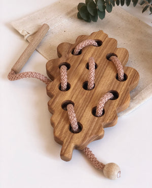 Wooden Lacing Toy - Leaf