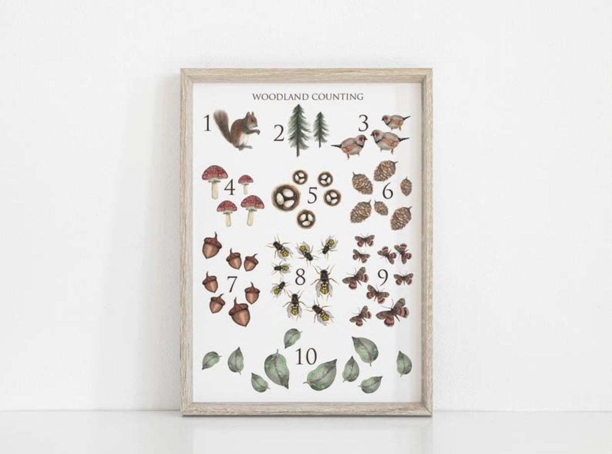 Woodland Counting Art Print