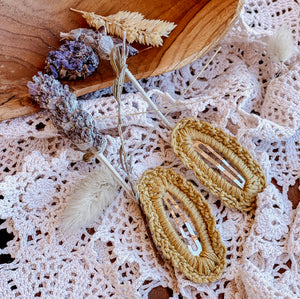 Crochet Hair Clip Set - Assorted Colours