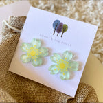 Happy Flower Studs - Pale Green