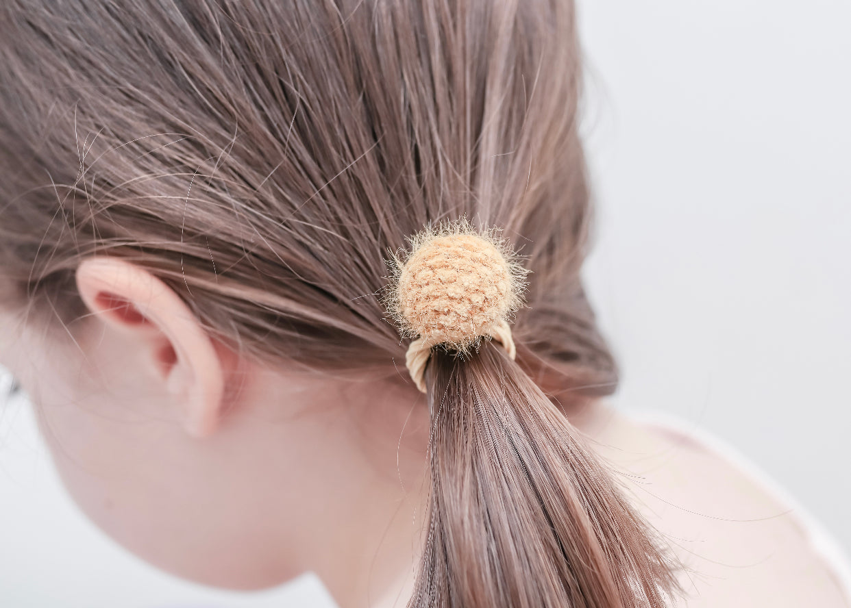 Fuzzy Pom Piggy Tail Bands - Mixed Colours