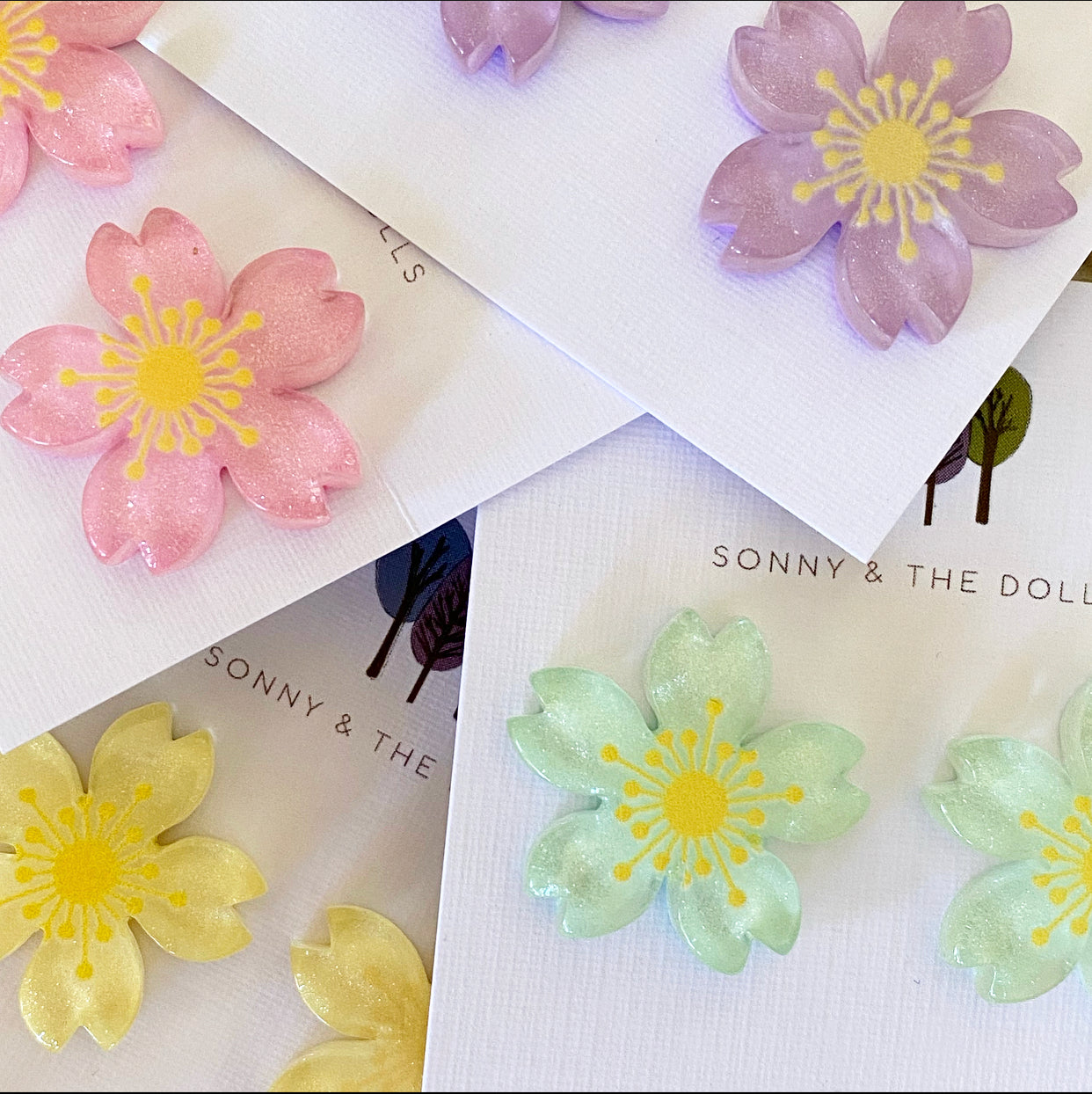 Happy Flower Studs - Lemon