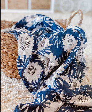 Muslin Wrap - Blue Floral