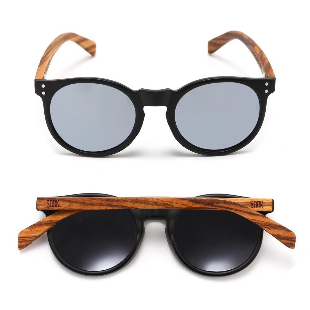 Sorrento Black Sustainable Sunglasses - Silver Polarised Lens