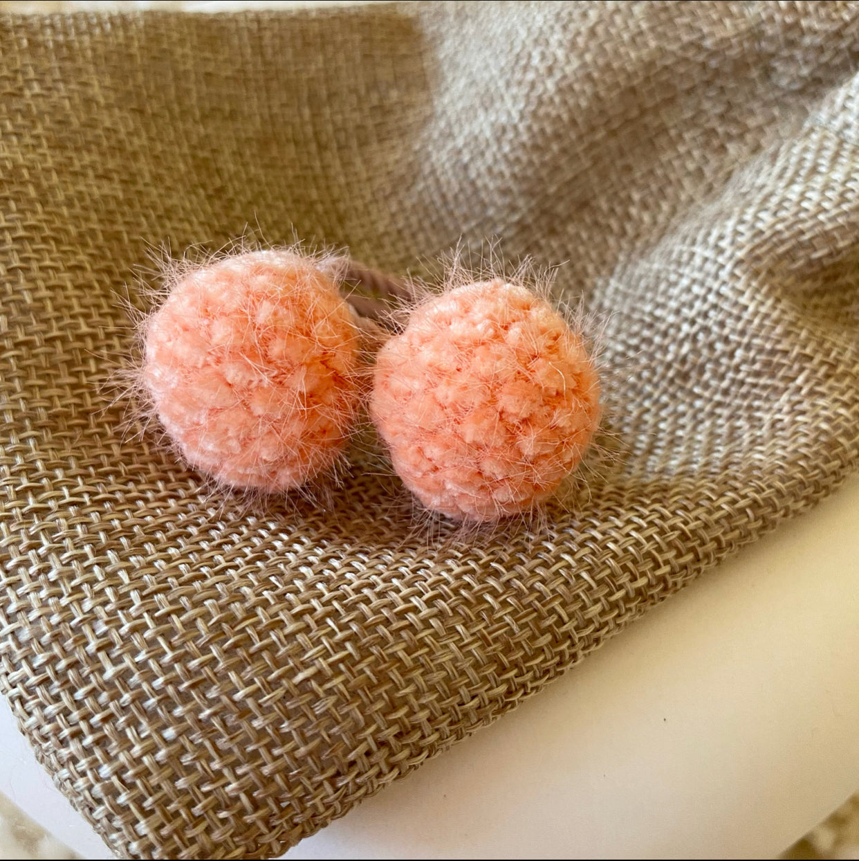 Fuzzy Pom Piggy Tail Bands - Mixed Colours