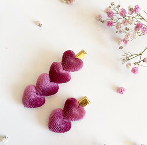 Mummy and Me - Satin Heart Clips - Assorted Colours