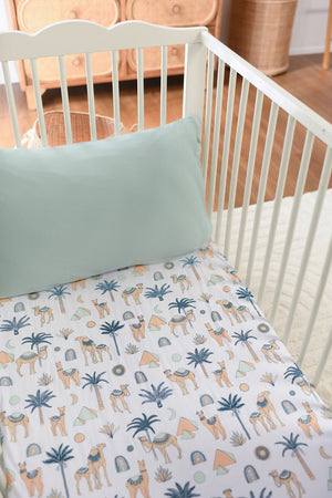 Zahara Azul Bamboo Jersey Cot Sheet