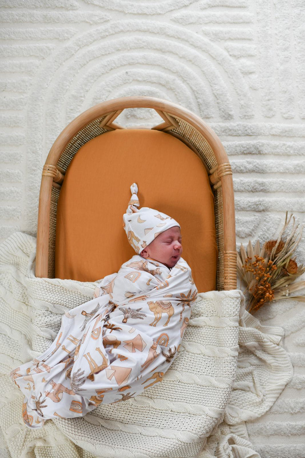 Zahara Peach Bamboo Jersey Swaddle Wrap