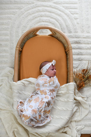 Zahara Peach Bamboo Jersey Swaddle Wrap