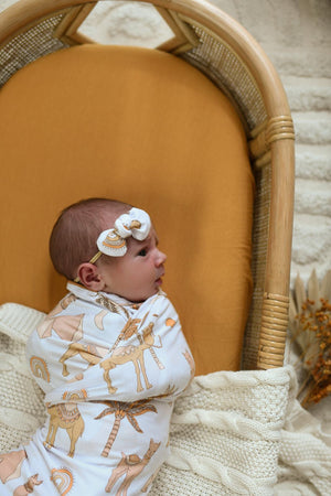Zahara Peach Bamboo Jersey Swaddle Wrap