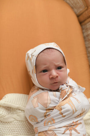 Zahara Peach Bamboo Jersey Swaddle Wrap
