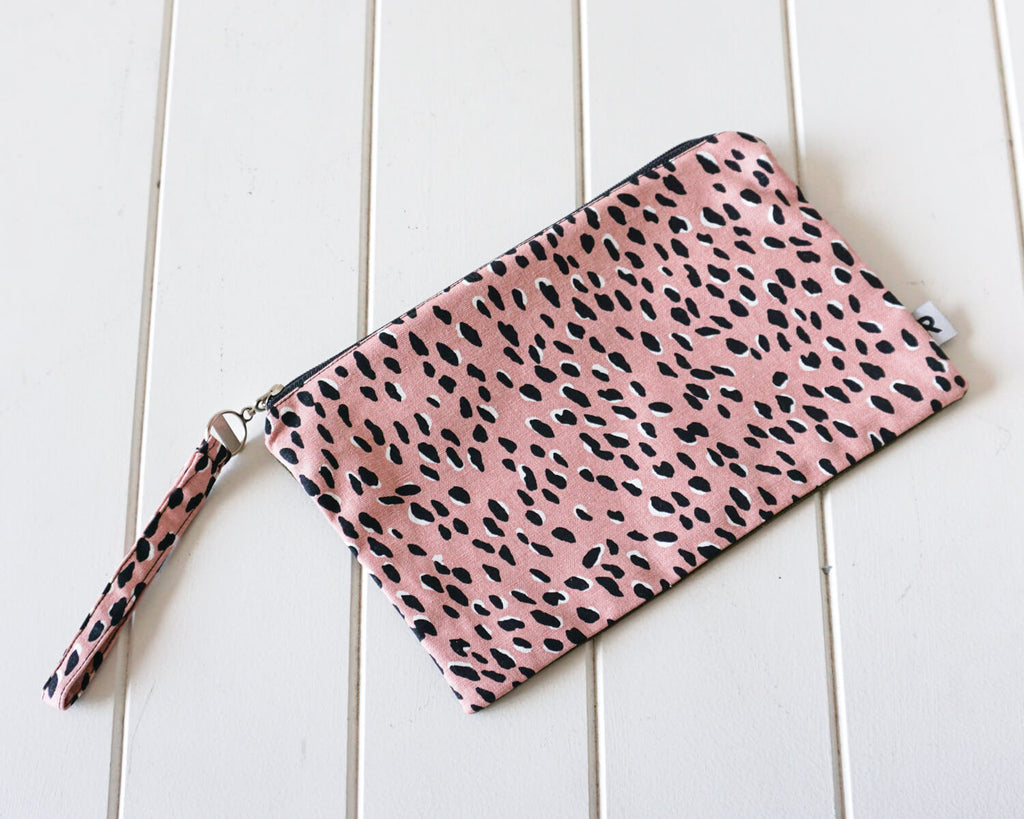 Zippered Pouch - Pink Leopard