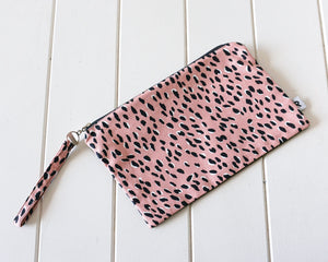 Zippered Pouch - Pink Leopard