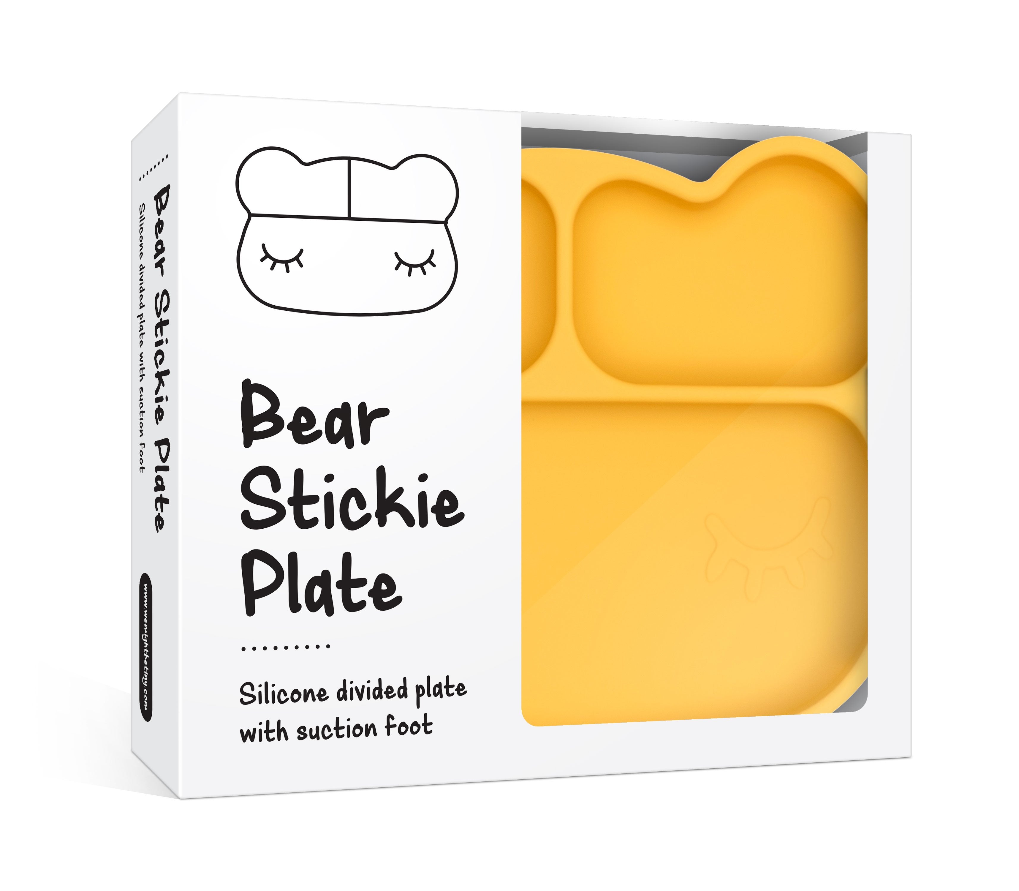 Bear Stickie Plate -Yellow