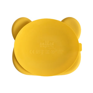 Bear Stickie Plate -Yellow