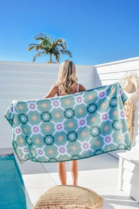 Sand Free Beach Towel - Green Sea - Standard Size