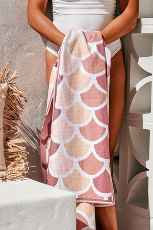 Sand Free Beach Towel - Pink Mermaid - Standard Size