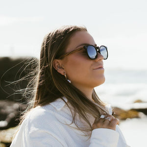 Sorrento Black Sustainable Sunglasses - Silver Polarised Lens