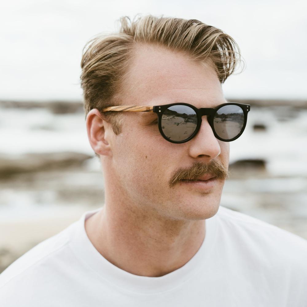 Sorrento Black Sustainable Sunglasses - Silver Polarised Lens