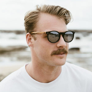 Sorrento Black Sustainable Sunglasses - Silver Polarised Lens
