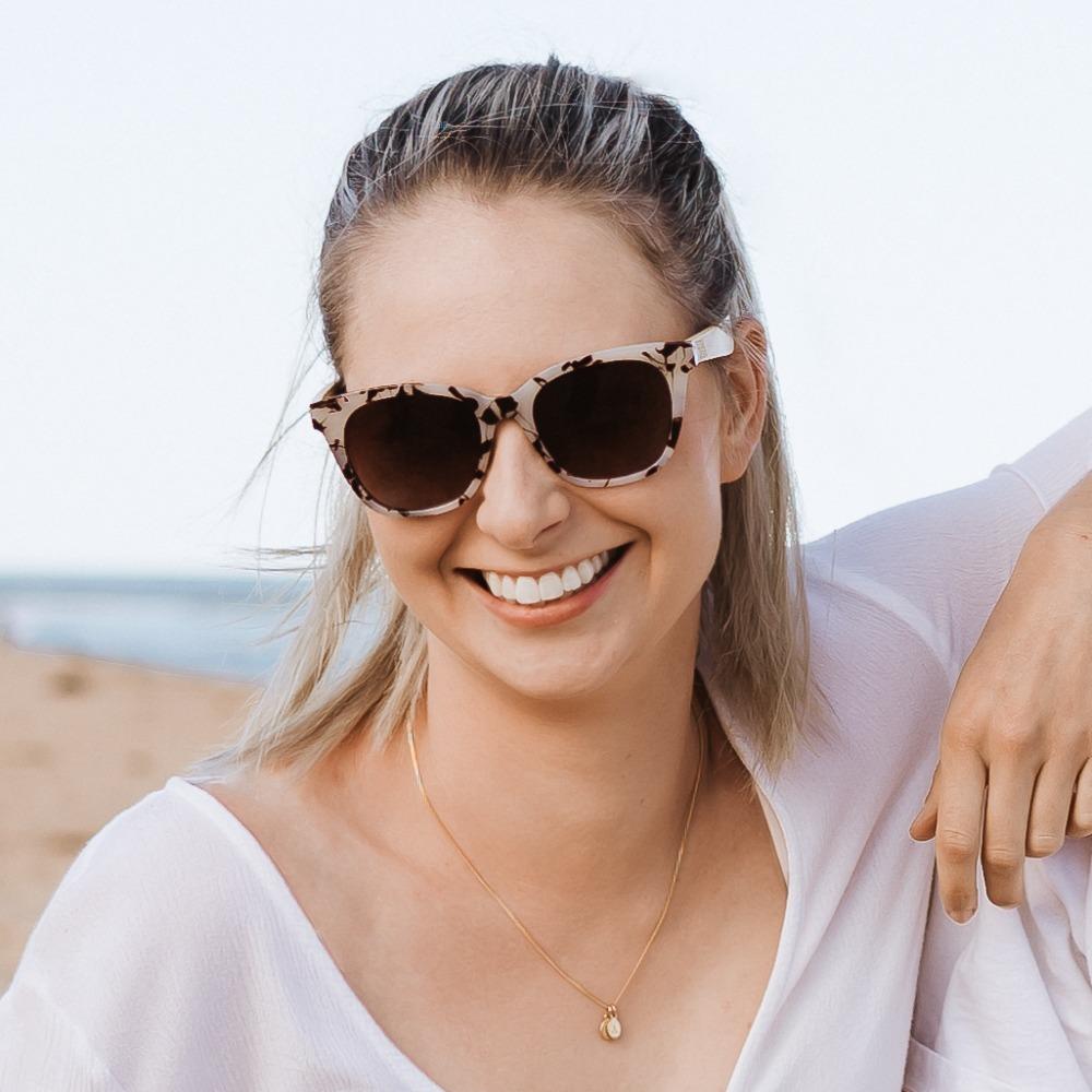 Lila Grace Ivory Tortoise Sunglasses - Polarised Lens