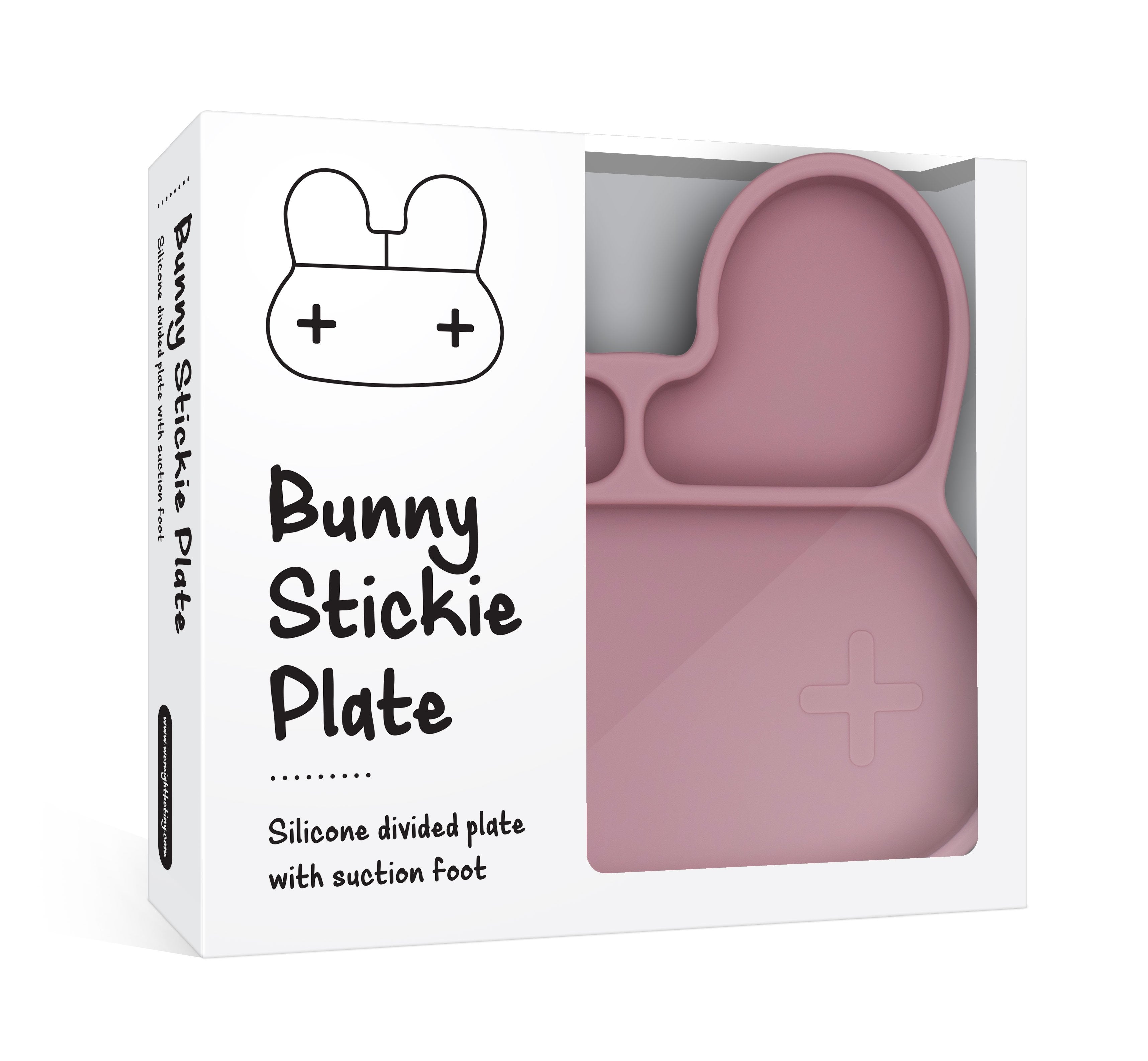Bunny Stickie Plate - Dusty Rose