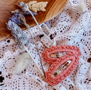 Crochet Hair Clip Set - Assorted Colours