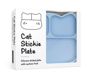 Cat Stickie Plate - Powder Blue