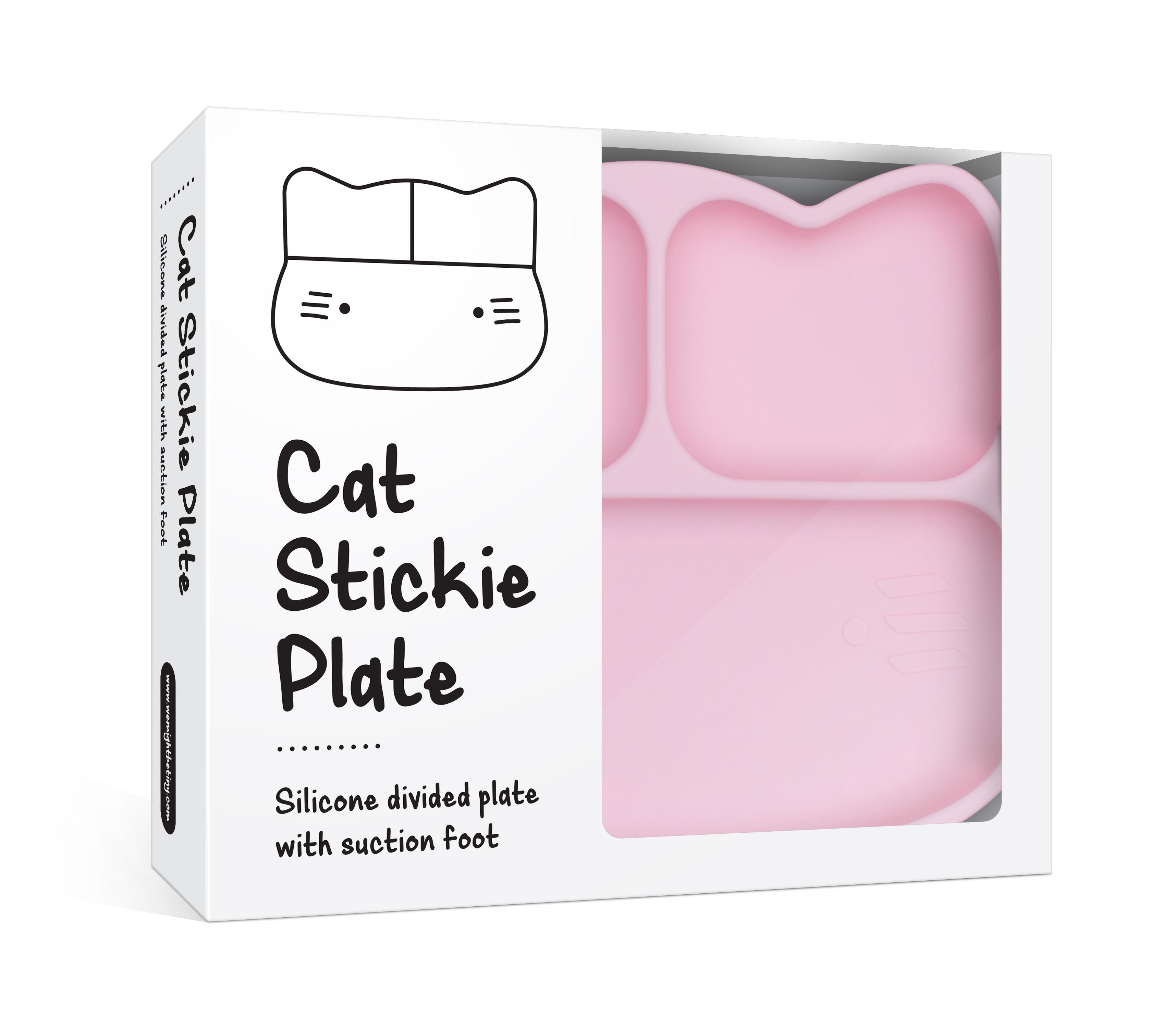Cat Stickie Plate - Powder Pink