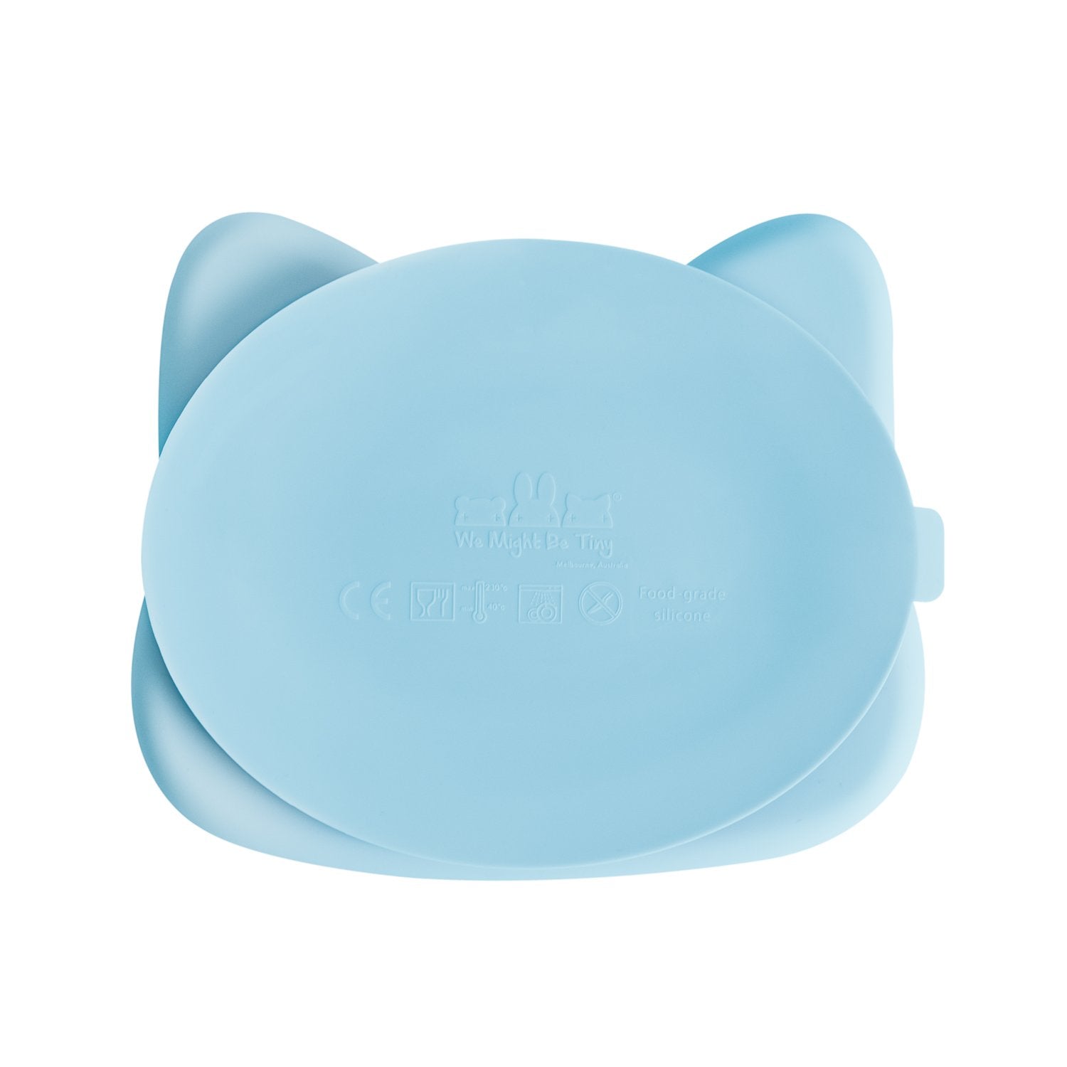 Cat Stickie Plate - Powder Blue