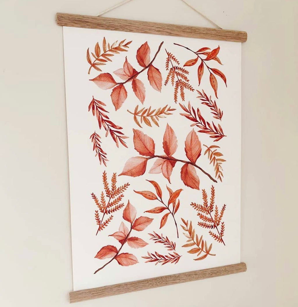 Warm Leaves Art Print
