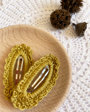 Crochet Hair Clip Set - Assorted Colours