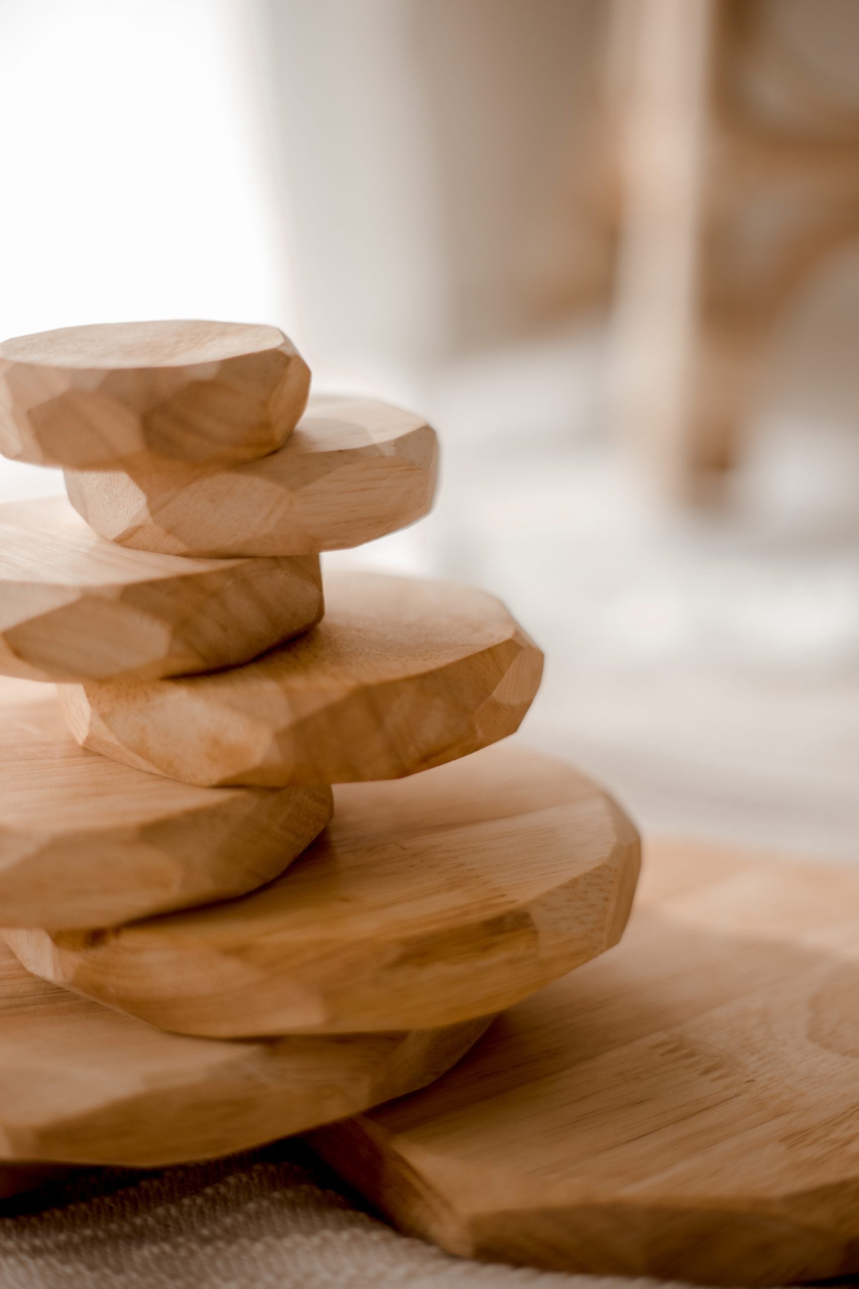 Natural Wooden Stacking Stones