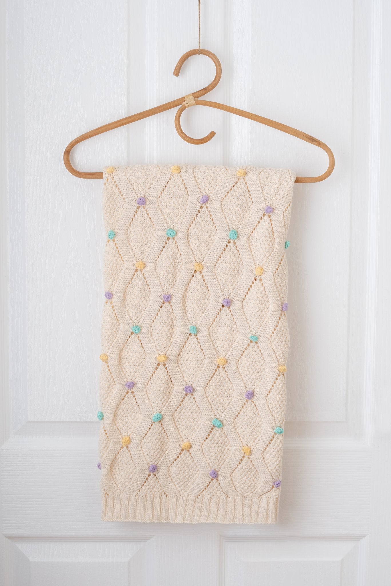 Knitted Bobble Baby Blanket - Haven