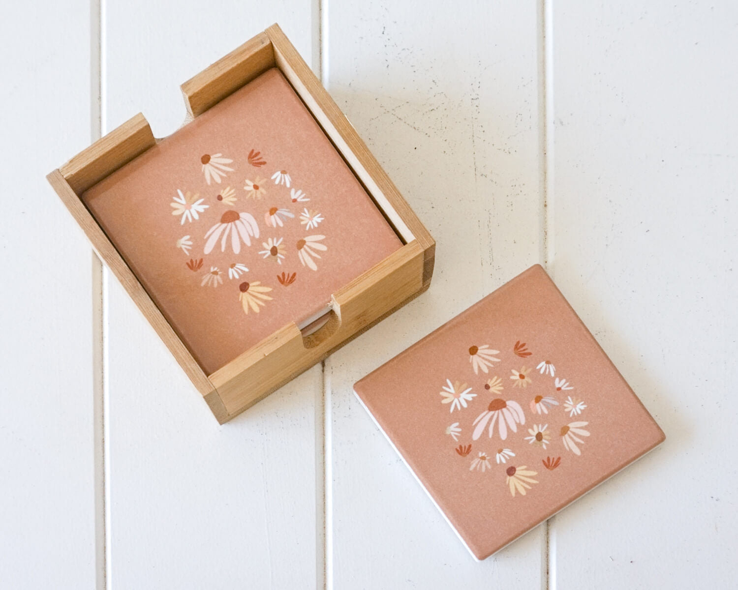 Ceramic Coaster Set of 4 - Auburn Cluster