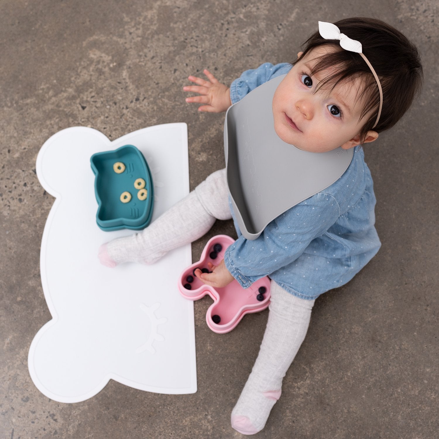 Catchie Bibs - Mint & Grey