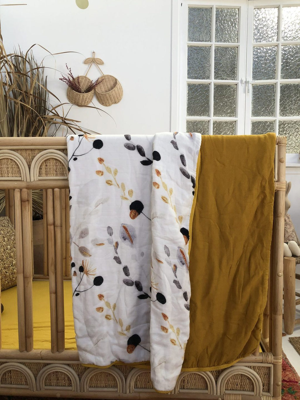 Muslin Cot Blanket - Golden Gum