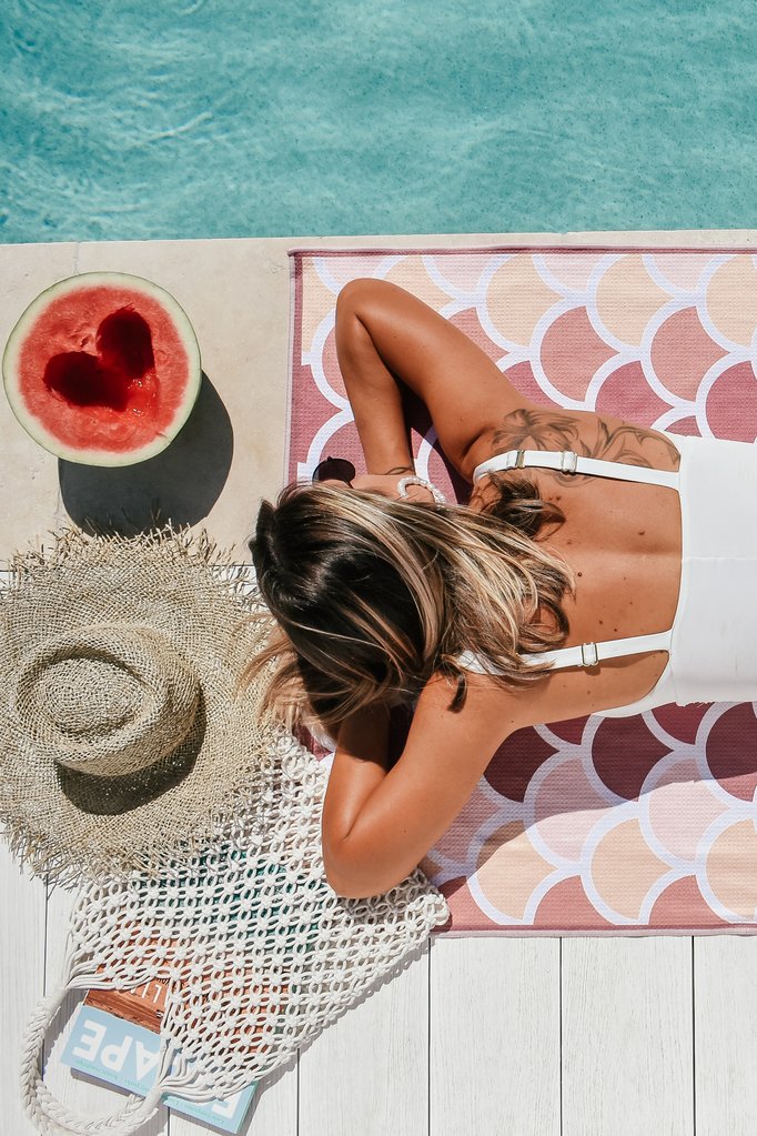 Sand Free Beach Towel - Pink Mermaid - Standard Size