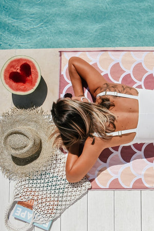 Sand Free Beach Towel - Pink Mermaid - Standard Size