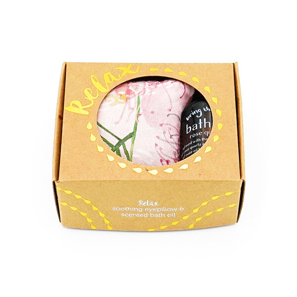 Relax Gift Pack - Grevillea Eye Pillow & Rose Quartz Bath Oil