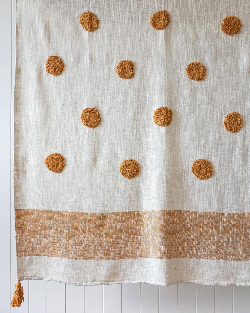 Mustard/Natural Recycled Cotton Throw