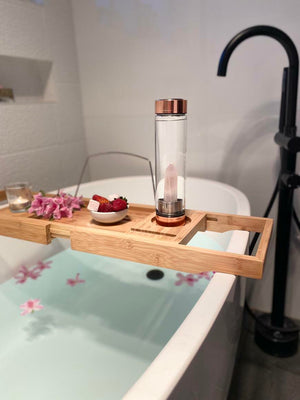 Crystal Elixir Glass Water Bottle (Rose Gold) - Rose Quartz