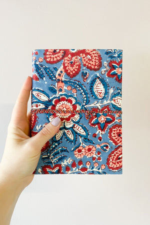 Fabric Notebook - Blue and Red