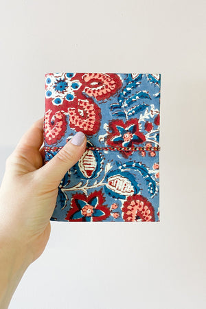 Fabric Notebook - Blue and Red
