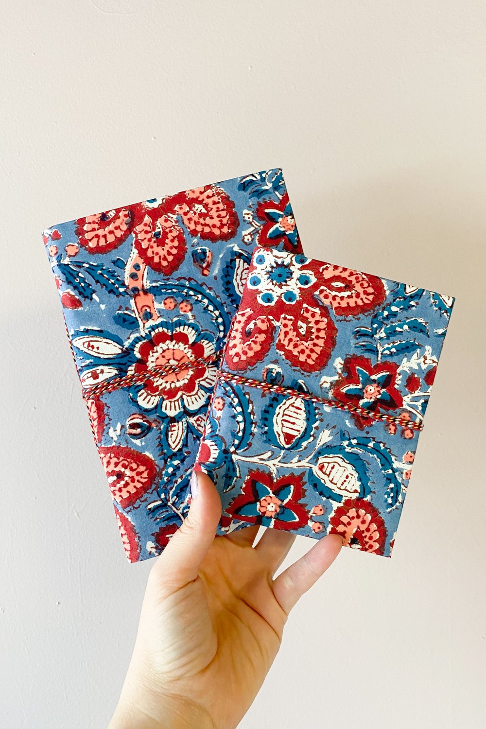 Fabric Notebook - Blue and Red