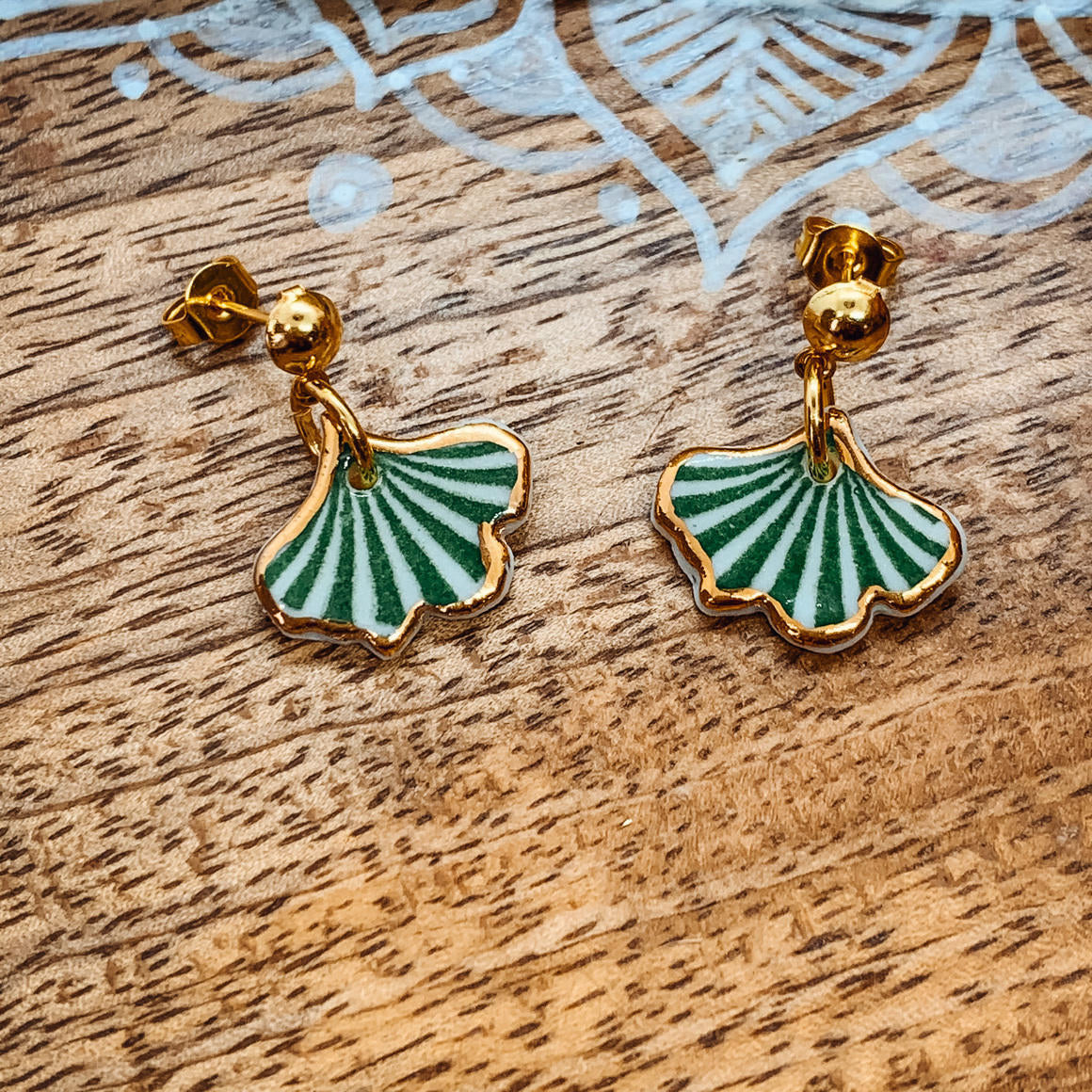 Porcelain Dangles - Ginkgo