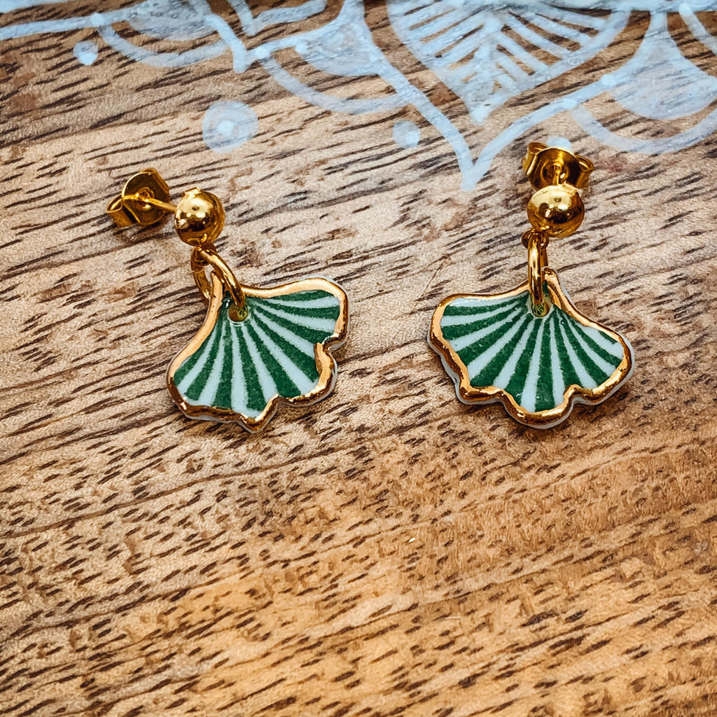 Porcelain Dangles - Ginkgo