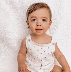 Pointelle Romper - White