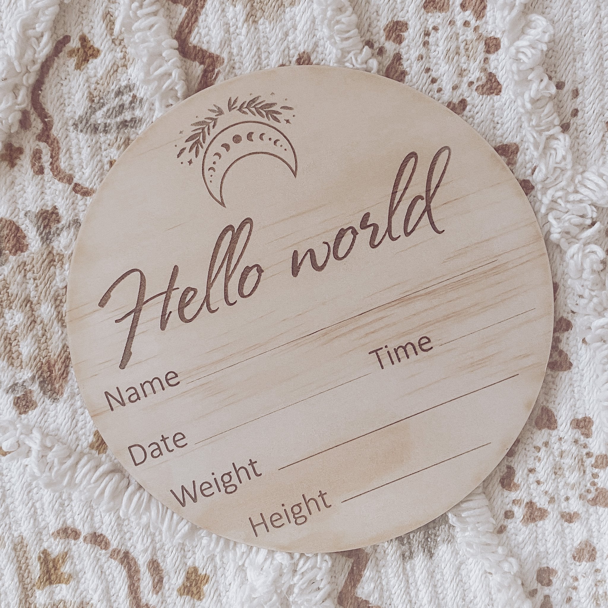Birth Announcement Disc - Moon Phases