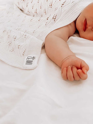 Vintage Knit Blanket - White